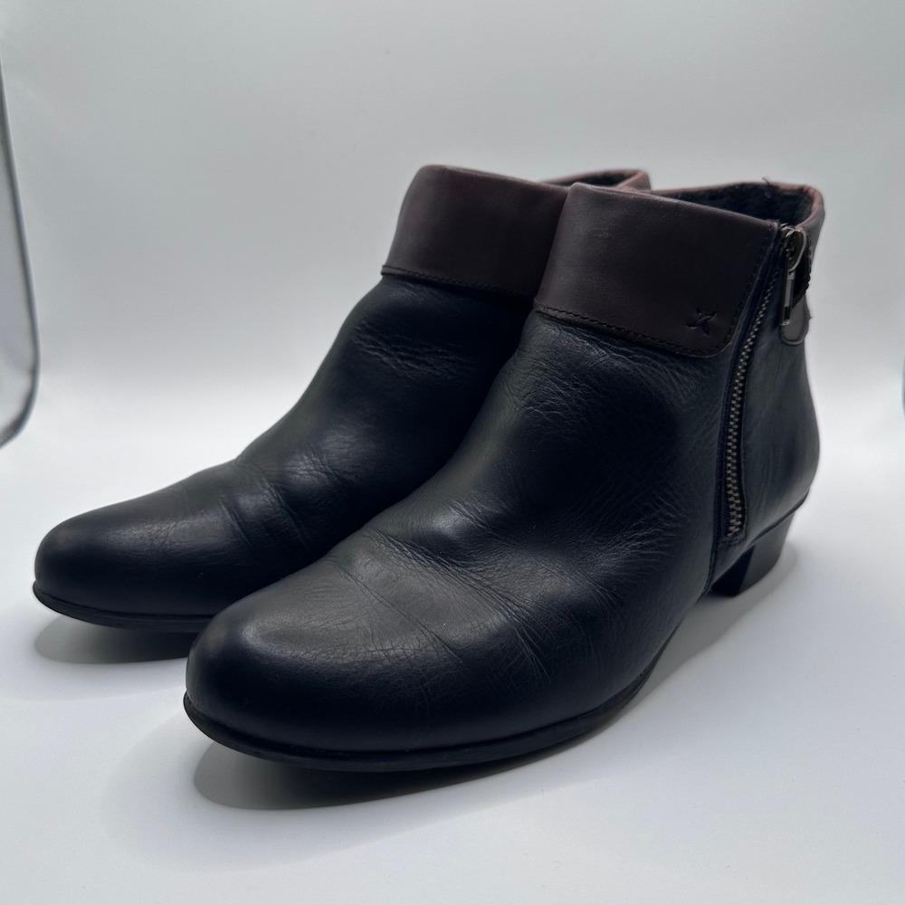 REMONTE TWO TONE LEATHER ZIP ANKLE BOOTIES Women EU 38 or 7-7.5 Leather comfort